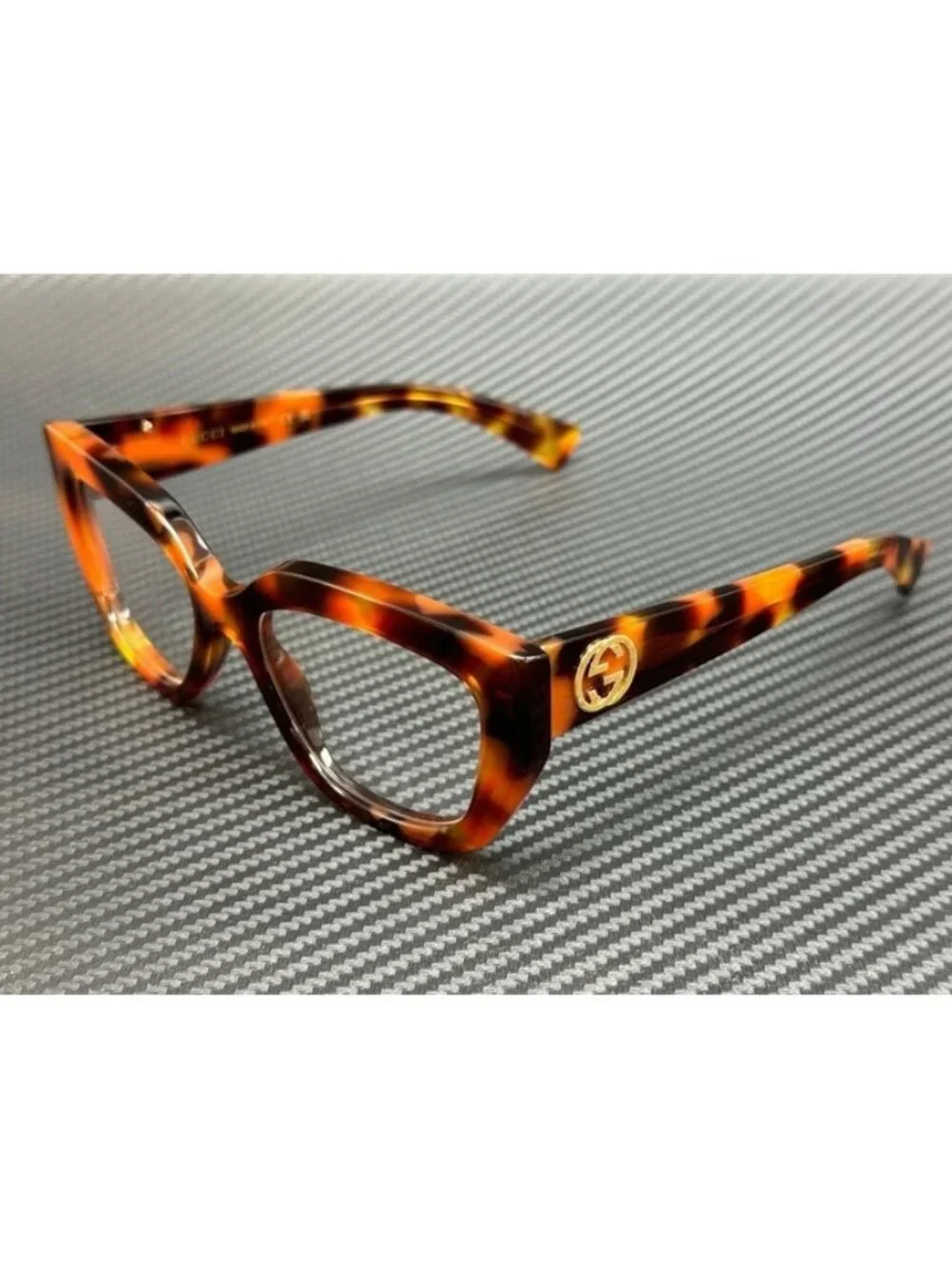 New Gucci Women Havana Brown Eyeglasses 53-18-140